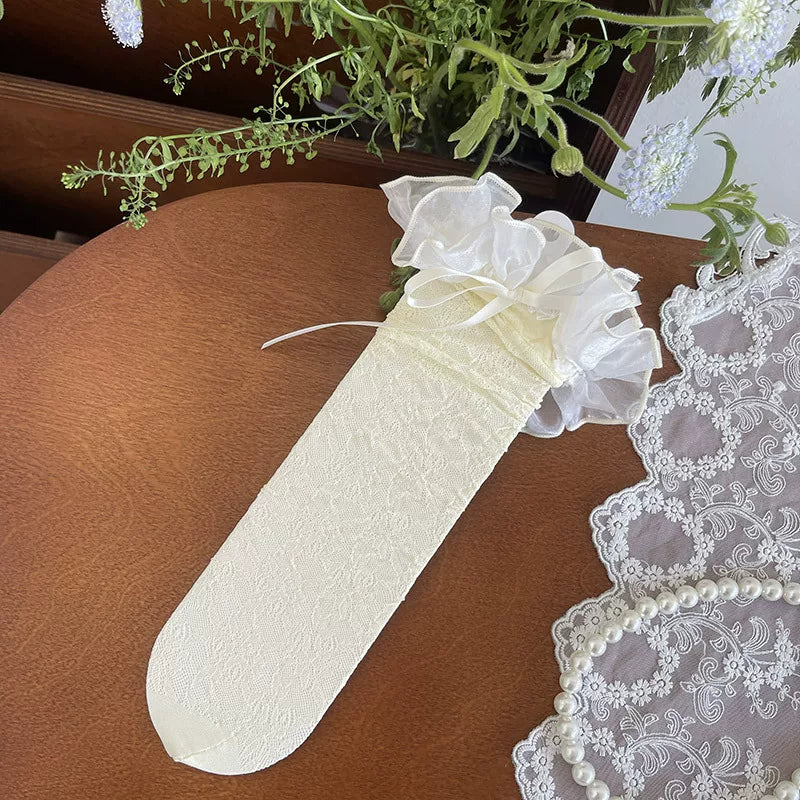 Sock Noble - Romantic Lace - Mid-calf socks with lace mesh