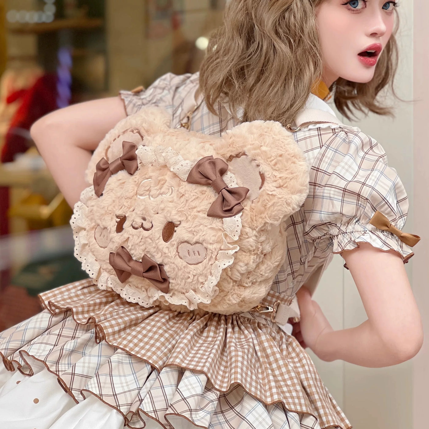 Lolita Collection - Plush Bear Bow Backpack - Individually Selectable