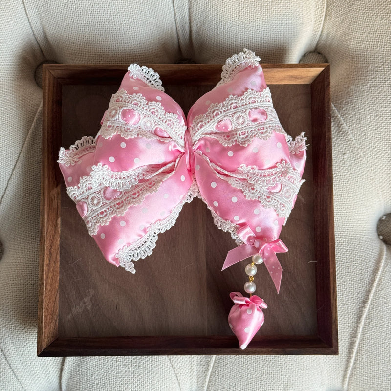 MAID - Polka Dot Bow - Sweet Lolita Headdress with Bunny-Ear Options - product detail 10