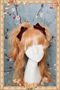 Velvet Bow Pair - Wine Red