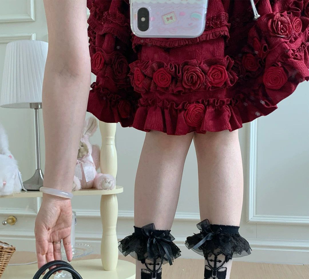 roji roji - Angel and Demon Heart - White or Black Socks in Three Lengths