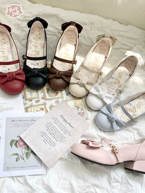 Sheep Puff So Elegant Lolita heels with a delicate design, featuring a comfortable heel height and intricate detailing.