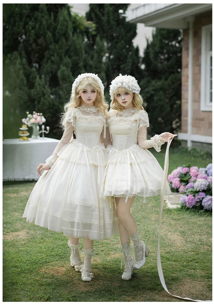 With PUJI - Confession Poem - Classic Lolita Corset JSK Set, Lace & Bows