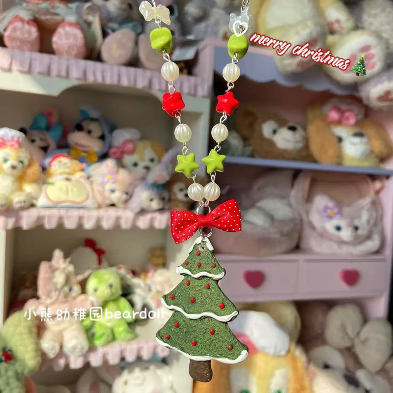 Bear doll Christmas Beaded Bow Lolita Necklace — additional product view