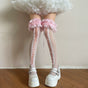 Pink version (white socks with pink trim and pink ribbon) / One size (suitable for sizes 35-39)