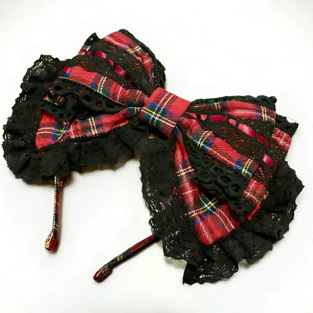 RococoHeroin old-school Lolita headpiece with layered lace and bows