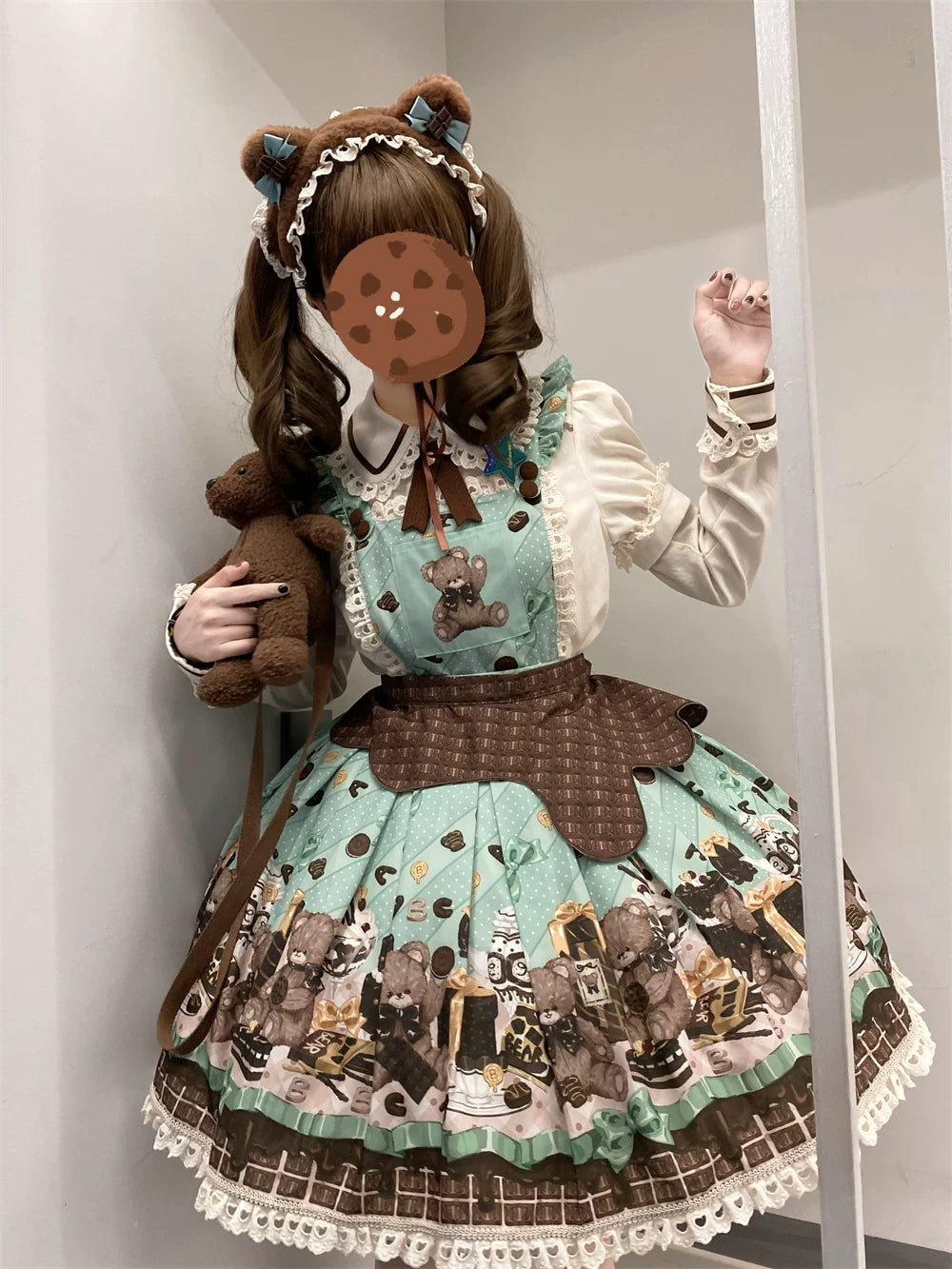 Pumpkin Planet - Mint Chocolate Bear Party - JSK with a teddy-bear print