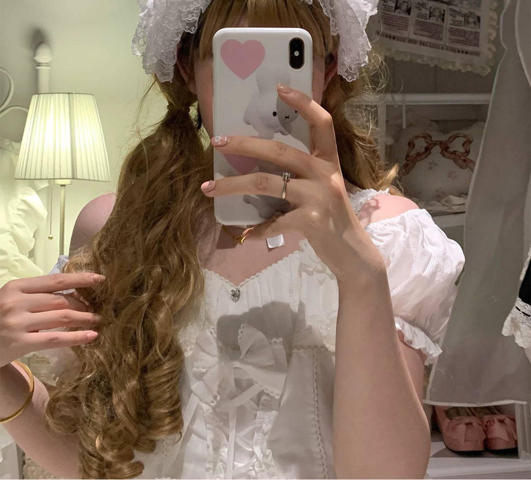 roji roji - Sweet Rabbit Lace - Rabbit-Ear Headband with Layered Lace and Bows