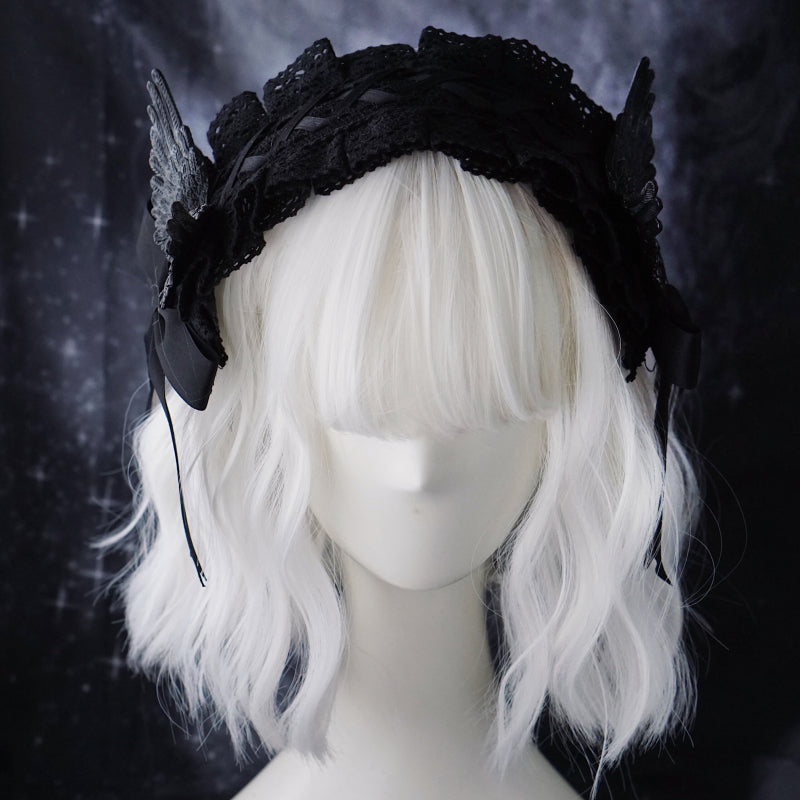 Strange Sugar - Black Wings Halloween Goth Lolita - Hairband Headwear