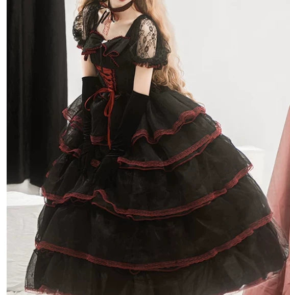 Daydream Whispers - 13th District - Lolita skirt with layered ruffles