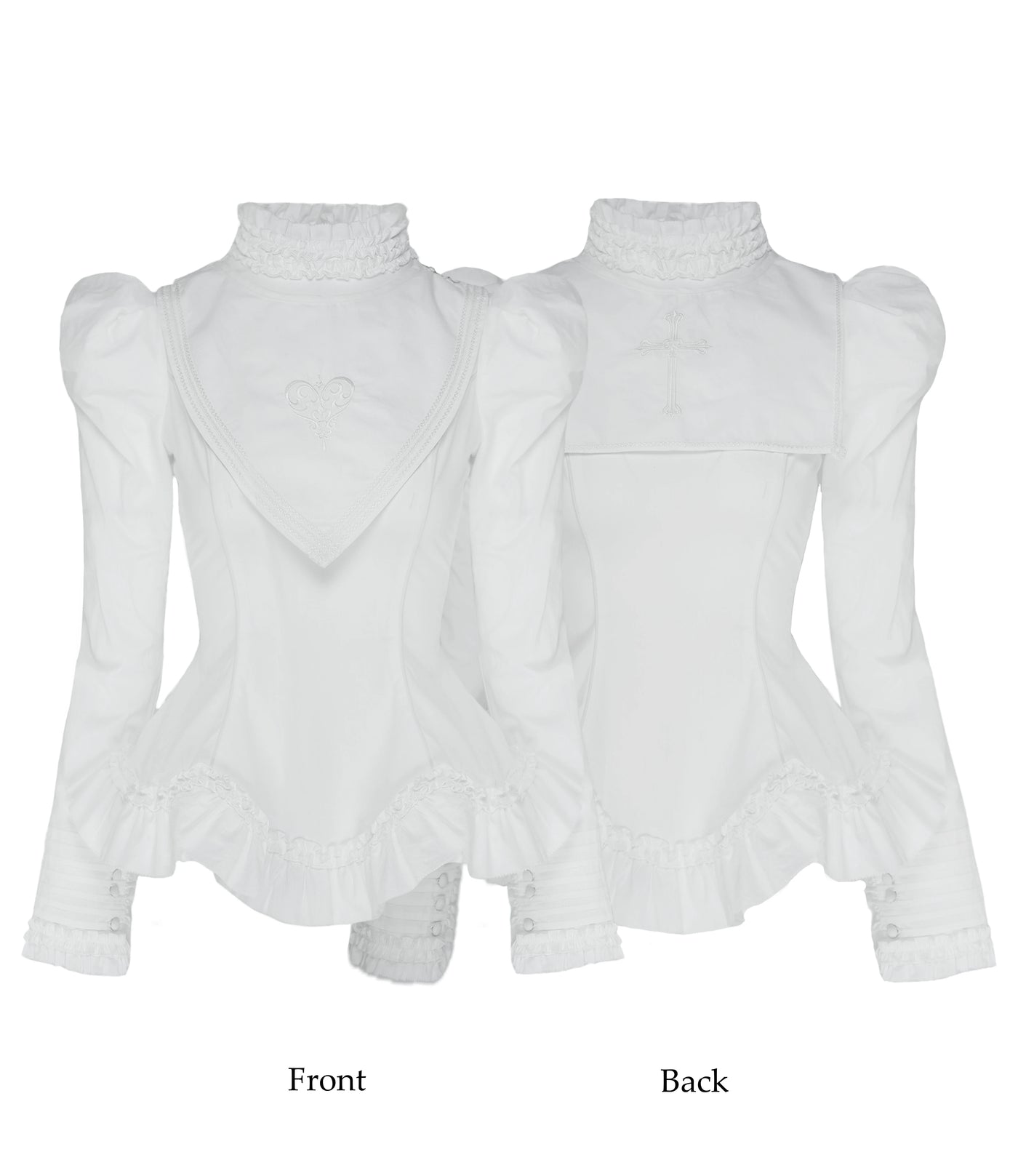 Nololita - Lost Dream - Gothic blouse with a high frilled collar