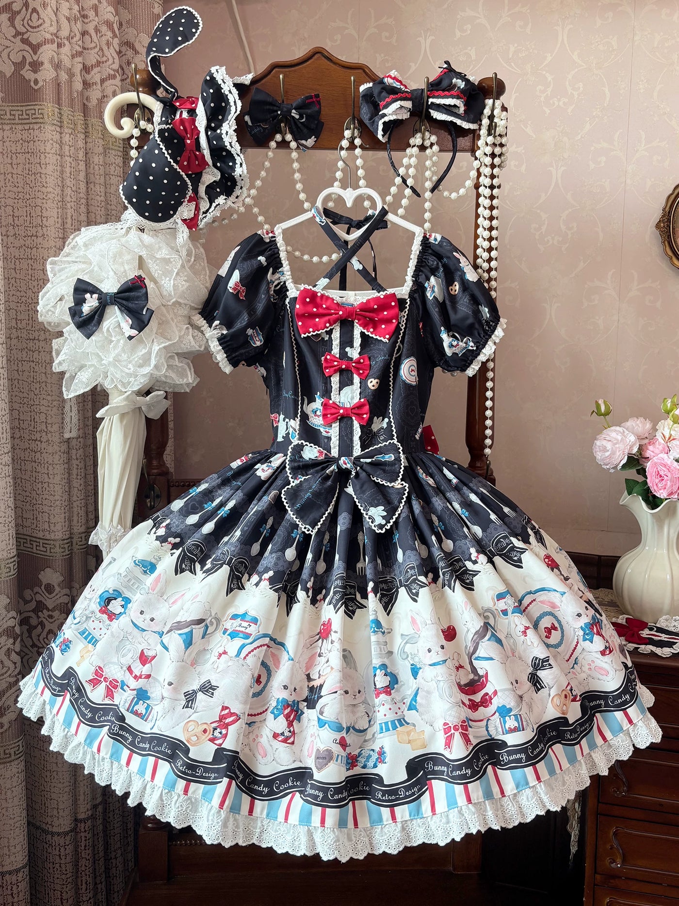 Mystery Rabbit Tea Party - Alice OP / JSK Lolita Dress - detail view 32