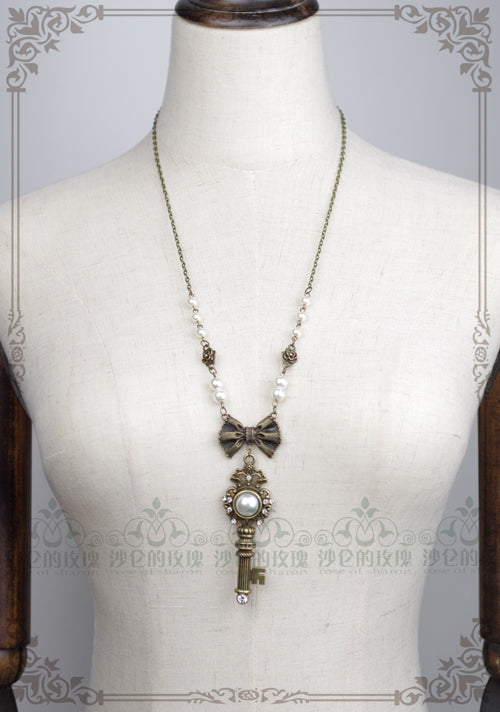 Rose of Sharon - Gothic Lolita Retro Pearl Necklace - Neckwear