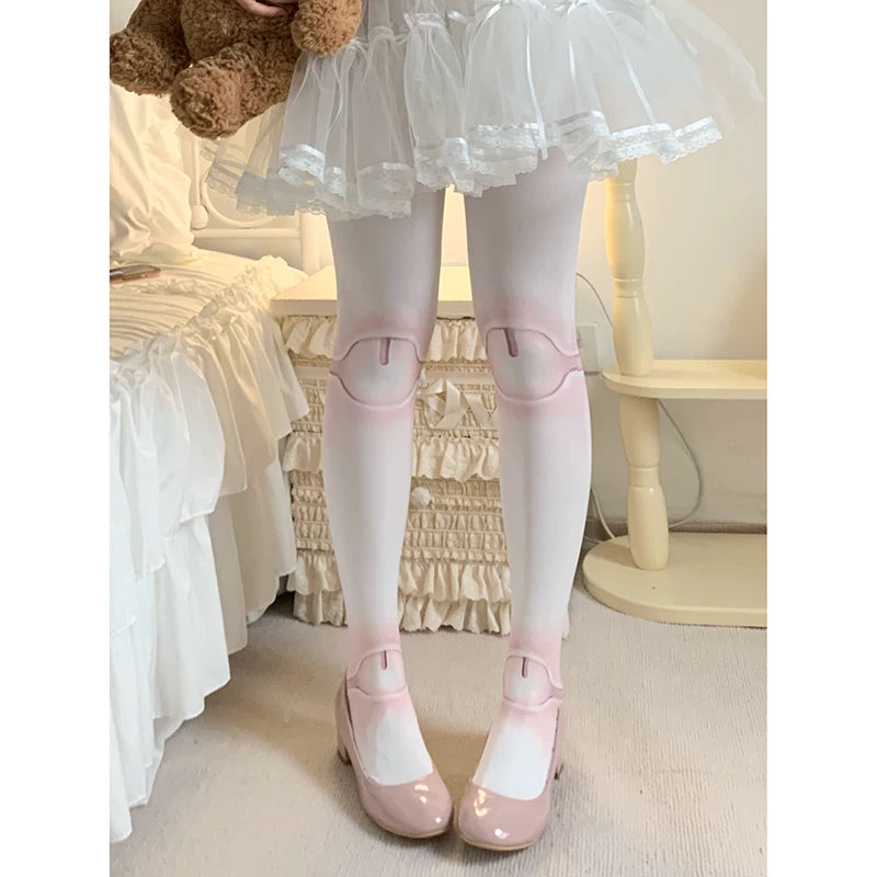 roji roji - Joint Doll - Printed Tights in Skin-Tone and Velvet Options