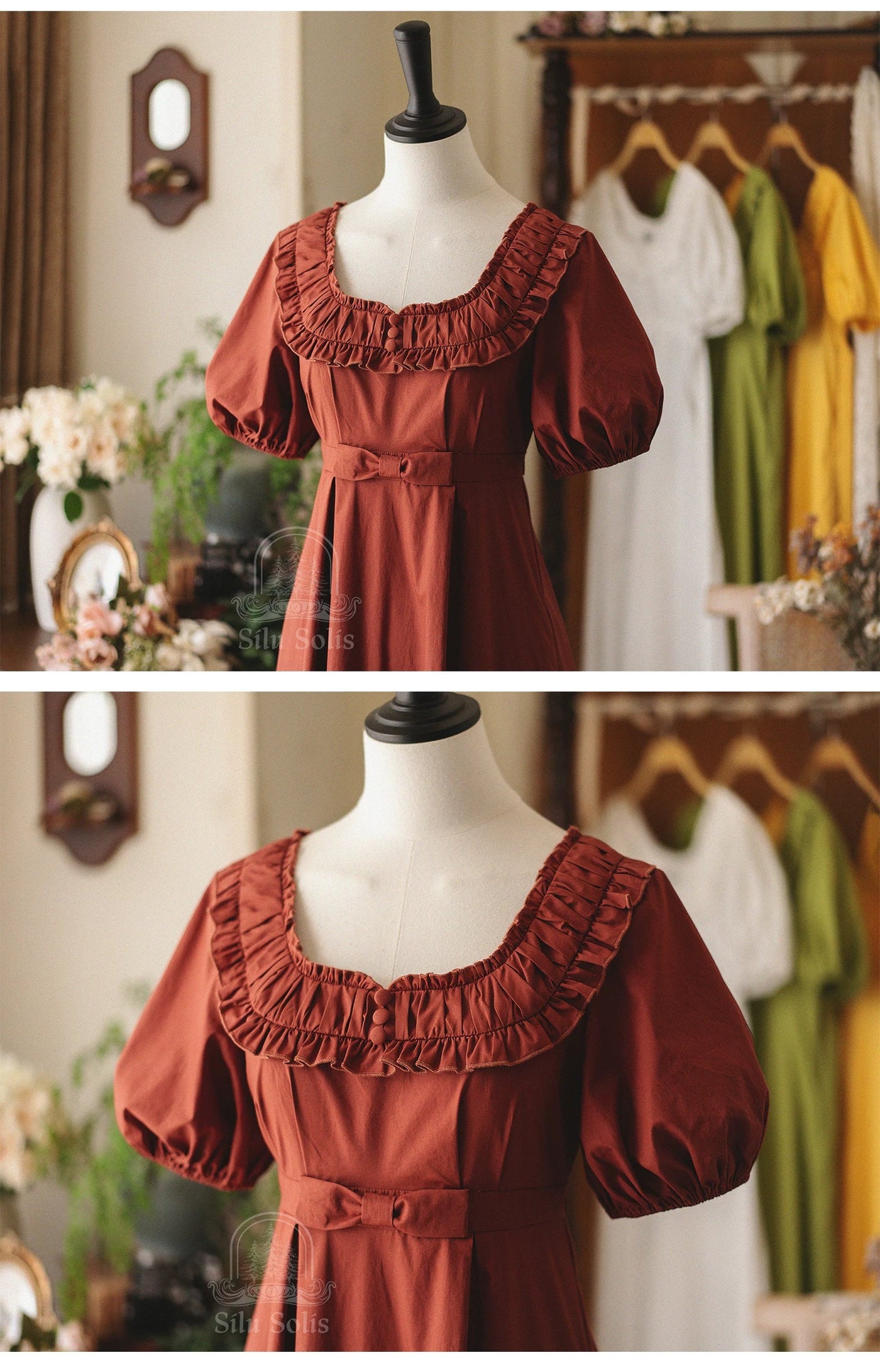 Forest Wardrobe - Morning Forest - Cotton Empire Waist OP Dress with Built-in Bra Pads