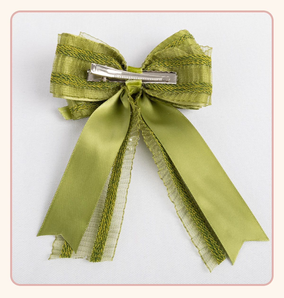 Stardust Rose - Lily of the Valley Woodland - Green Lace Lolita Headwear with Floral Ribbons