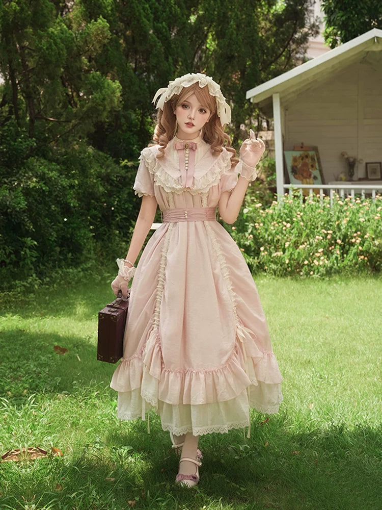 With PUJI - Glazed Flower Room - Lolita OP Dress, Embroidery & Detachable Styling detail view 4