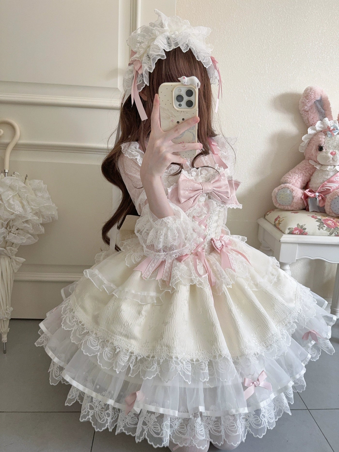 Sugar Girl- Fleeting Isle - Sweet Lolita Ballet Style Jumper Dress (L M S) 43597:781030