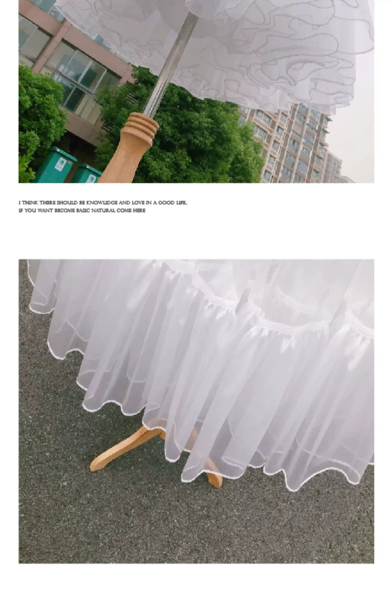 Floral Celebration - Soft-Tulle Mid-Length - 60 cm Boneless Petticoat with Three Gathered Tiers