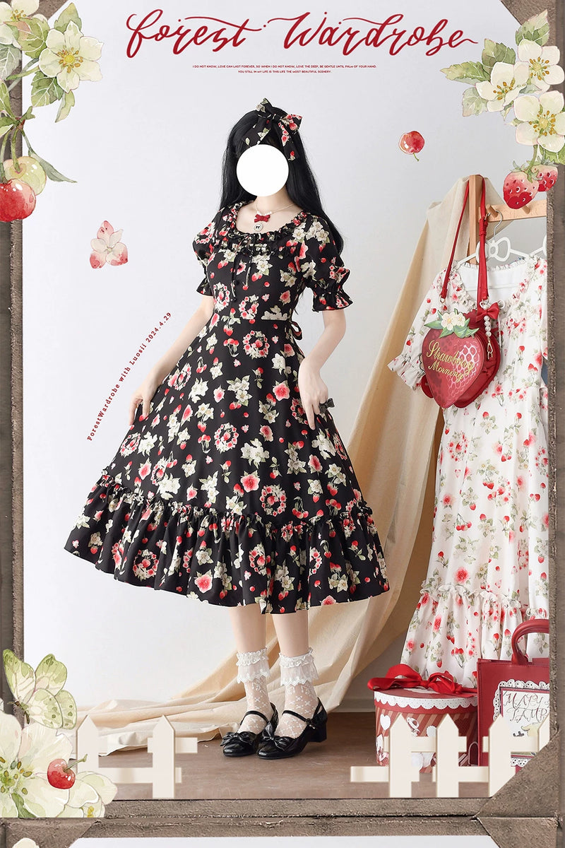 Forest Wardrobe - Early Summer Berry Storybook - Classic Lolita OP Dress - 8