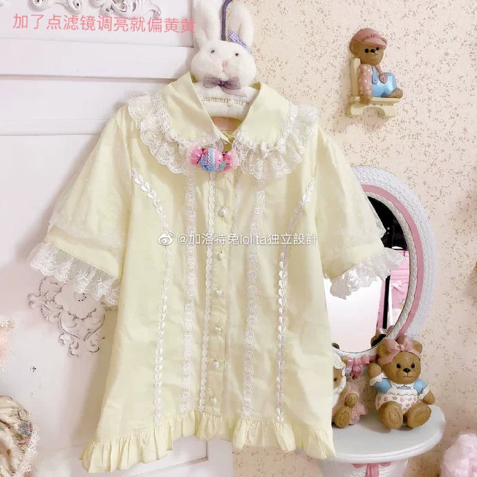 Galette Bunny — Special Rabbit Cotton Short-Sleeve Blouse