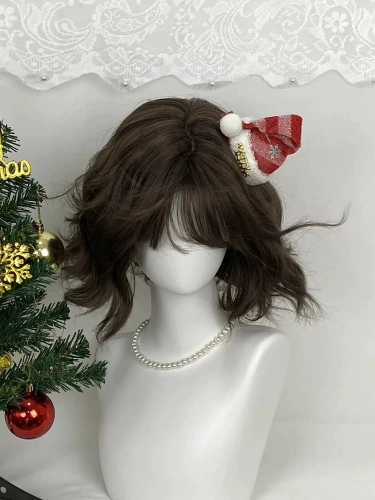 Cool brown short wool-curl wig - view 3