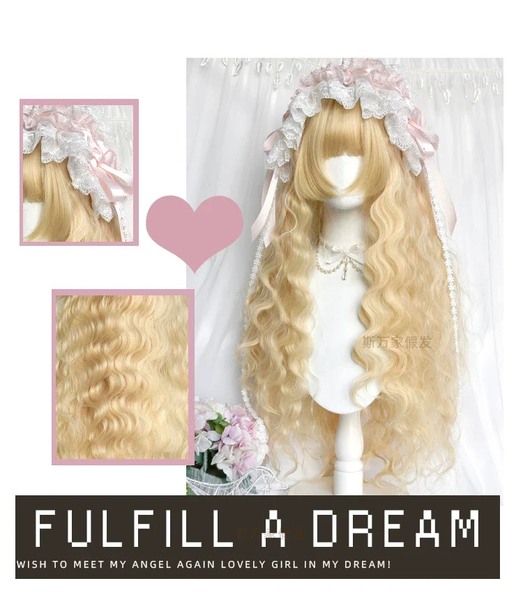 Sinwavy - Doll-like Lolita Long Curly Wig - Comic Sideburns Wig