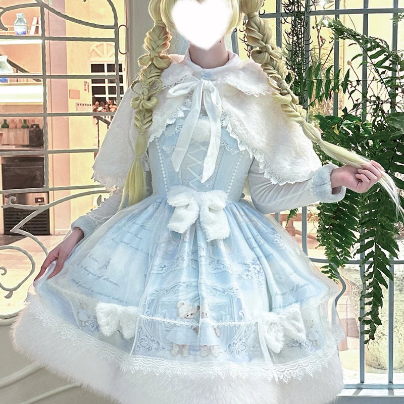 Zhijin Garden Snowflake Bear Plush Winter Lolita JSK — additional product view