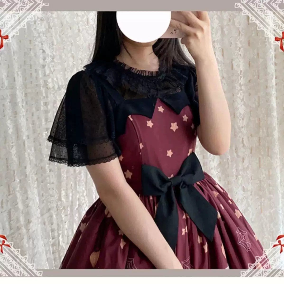 Sweetheart Dream Machine - Double Flutter Sleeve - Inner Layer Top with Mesh Lace