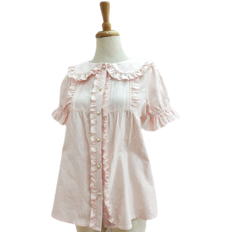 Yilia - Cotton Sweet Lolita Blouse - Peter Pan Collar Innerwear