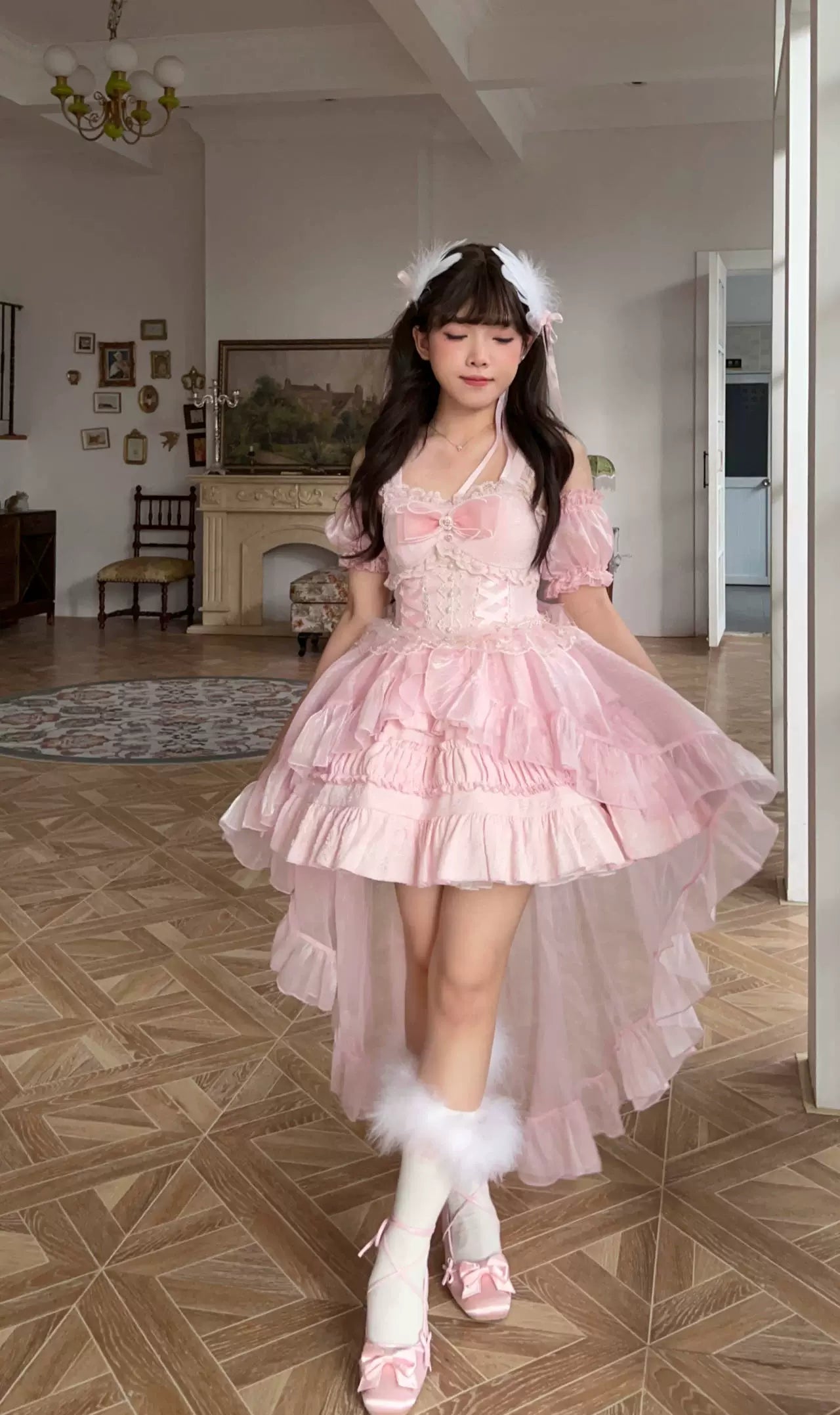 Rose Tale - Sweet Lolita JSK Summer Lolita Suspender Dress S Pink JSK