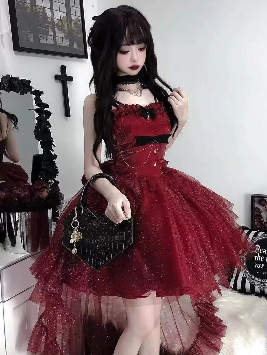 Sweetheart Dream Machine - Polaris - Lolita Dress Set with Glittering Skirt and Tail Train