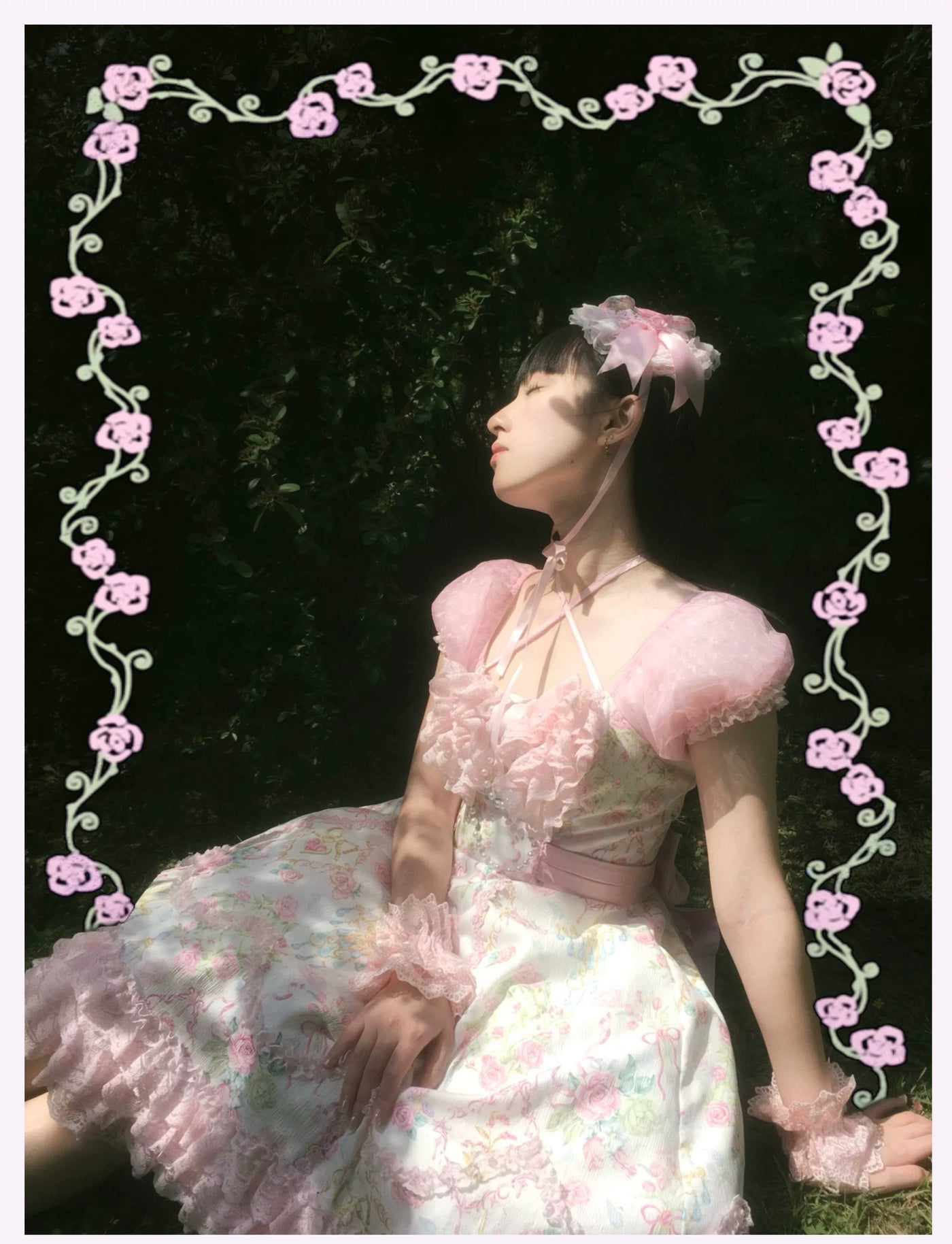 Tata Long Ear - Spring 2025 Floral Wall - JSK and OP Dresses with Tiered Lace Hems