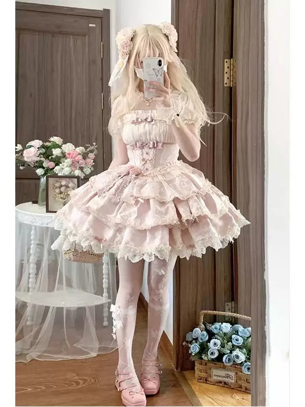 Creamy - Ballet Princess - Pink JSK Dress with Layered Ruffles