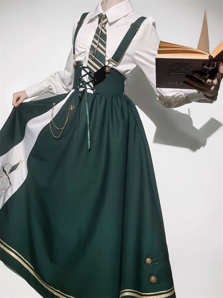 Letters from Unknown Star - Time Traveler - Winter Lolita Strap Skirt Long Sleeve Shirt