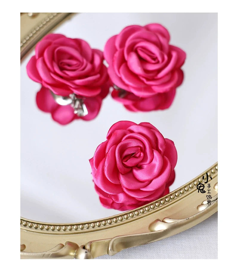 Xiaogui - Retro Lolita Brooch Rose Hairpins - Flower Headdress Headwear