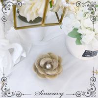 Sinwavy - Flower Clip - clip-on flower bun hairpiece - Beige Gold (one piece)