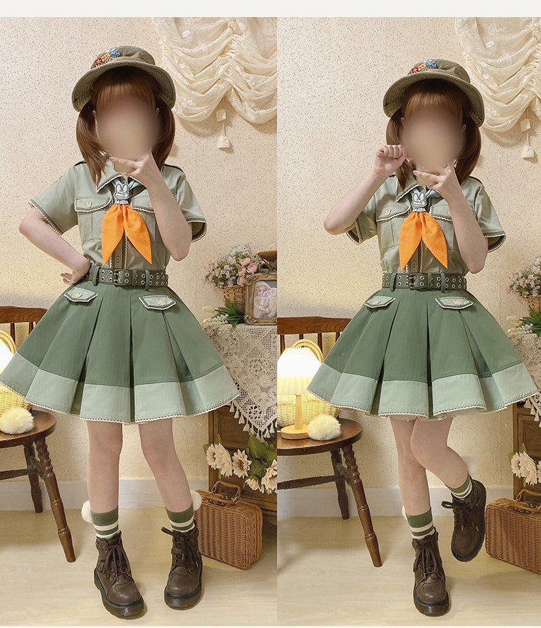 Piggy Bun - Bunny Trip - Green Lolita accessory options with truck embroidery - product detail 11