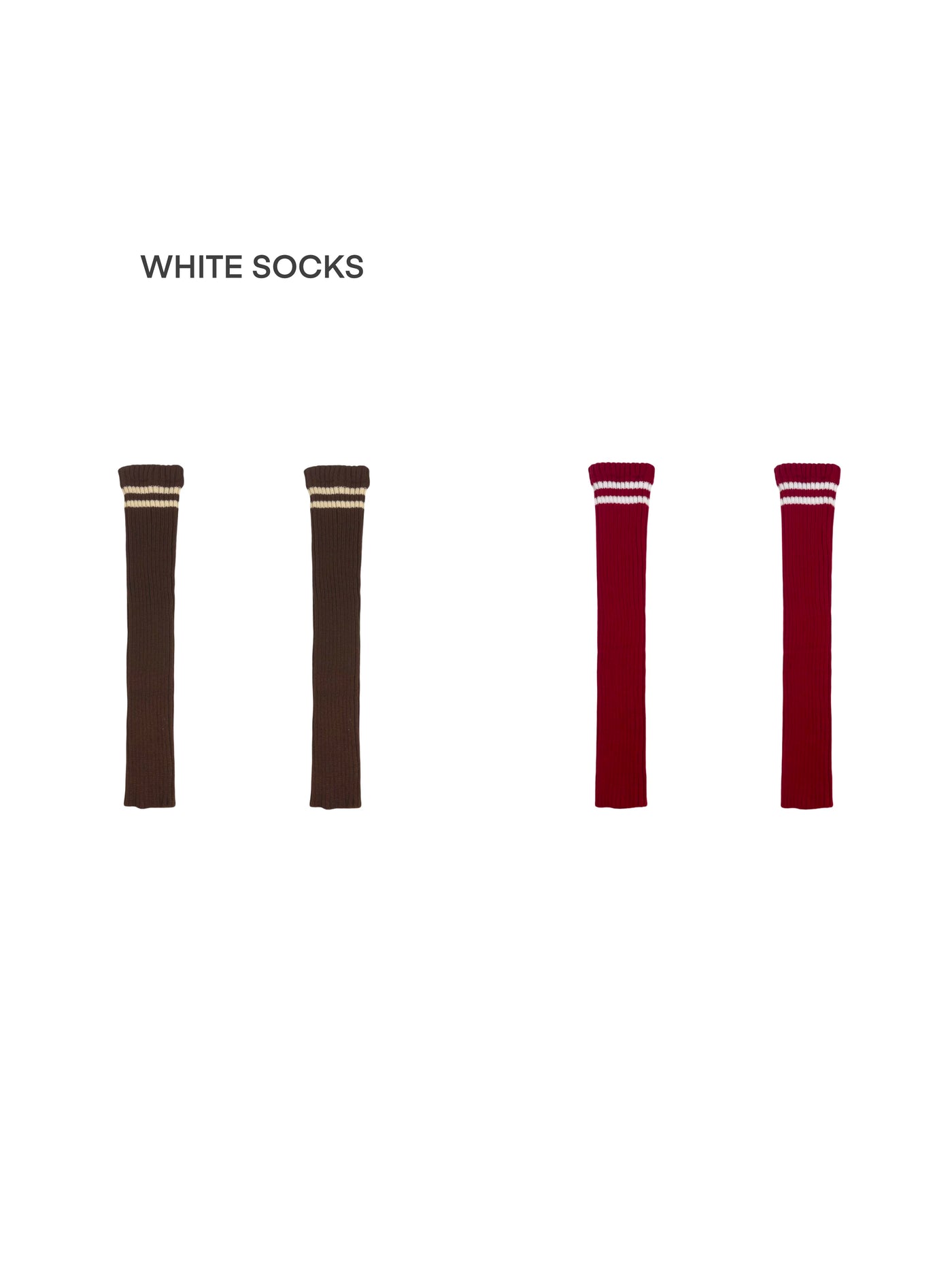 White Socks - Double Stripe - Ribbed Slouch Leg Warmers