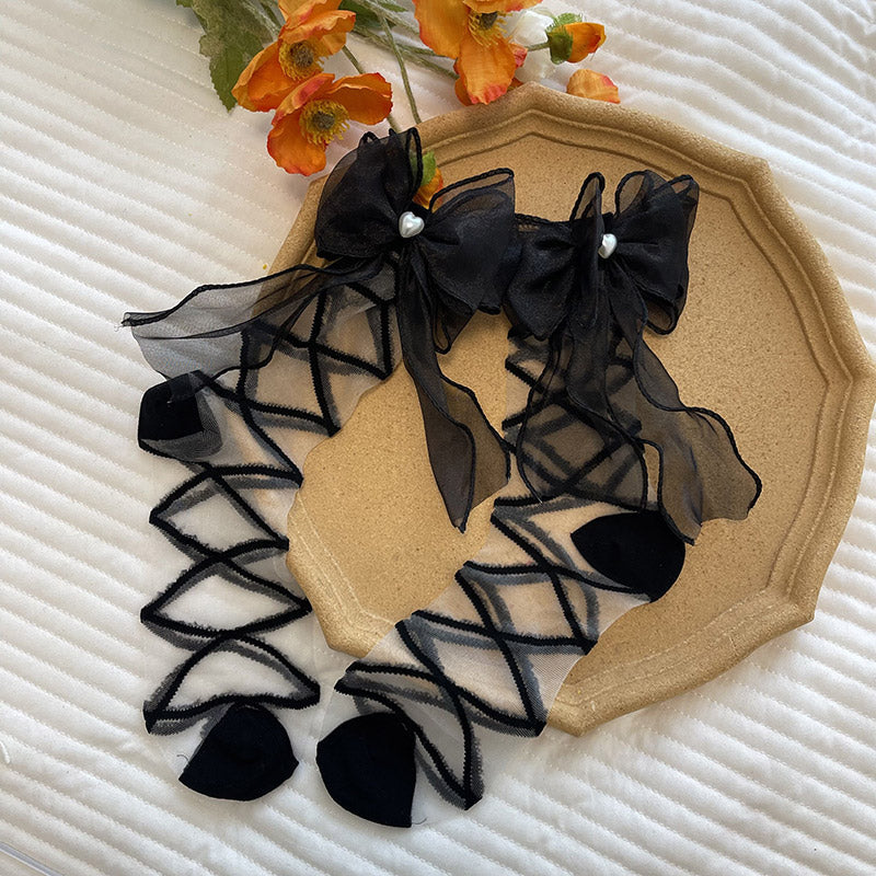 WAGUIR - Daily Lolita Gauze Bows Socks - Multicolor Socks