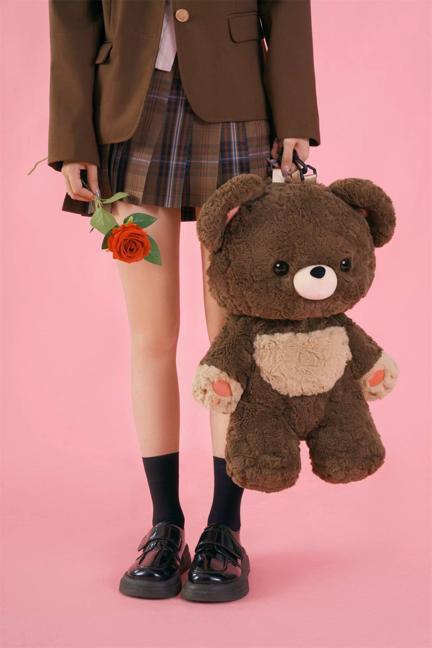 LambGuli - Little Bear Guli - Plush Animal Bag with Rounded Bear Face