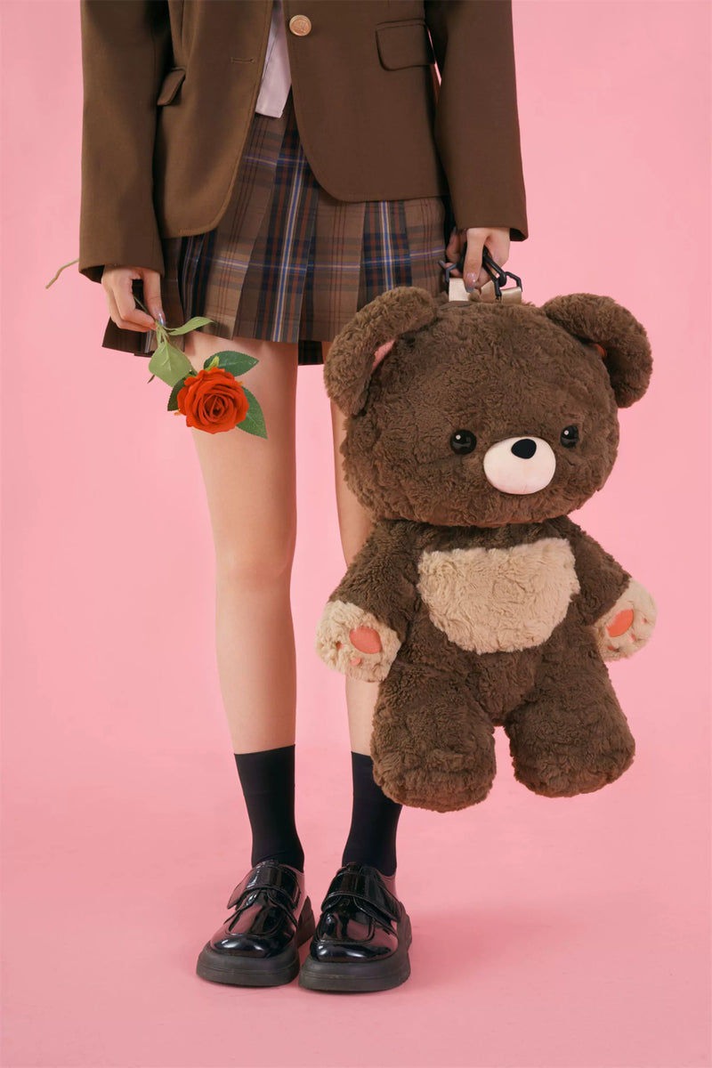 LambGuli - Little Bear Guli - Plush Animal Bag with Rounded Bear Face