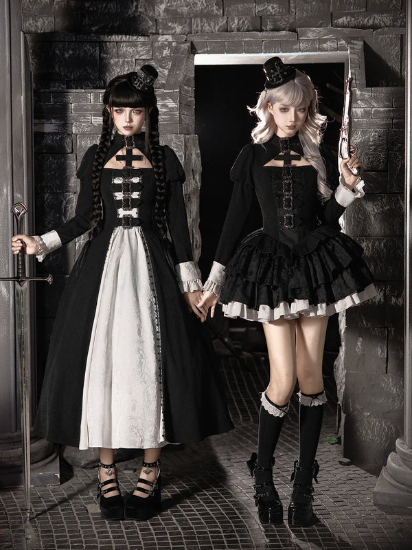 With PUJI - Klin - Gothic Lolita OP Dress, Ruffle Trim product view