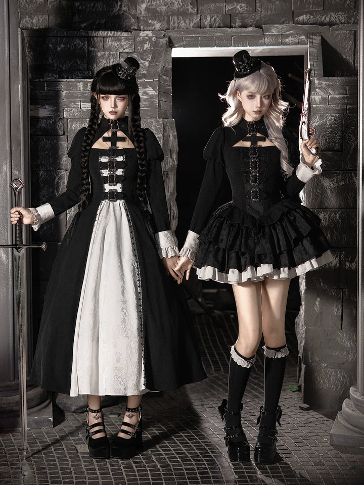 With PUJI - Klin - Gothic Lolita OP Dress, Ruffle Trim