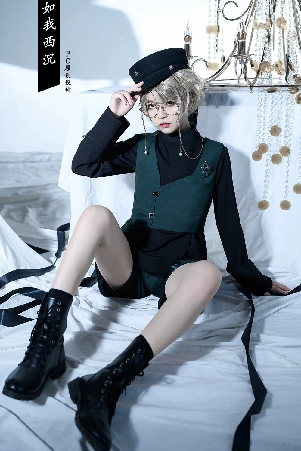 Princess Chronicles - As I Sink West - Retro Ouji Lolita Prince Style Black Blouse