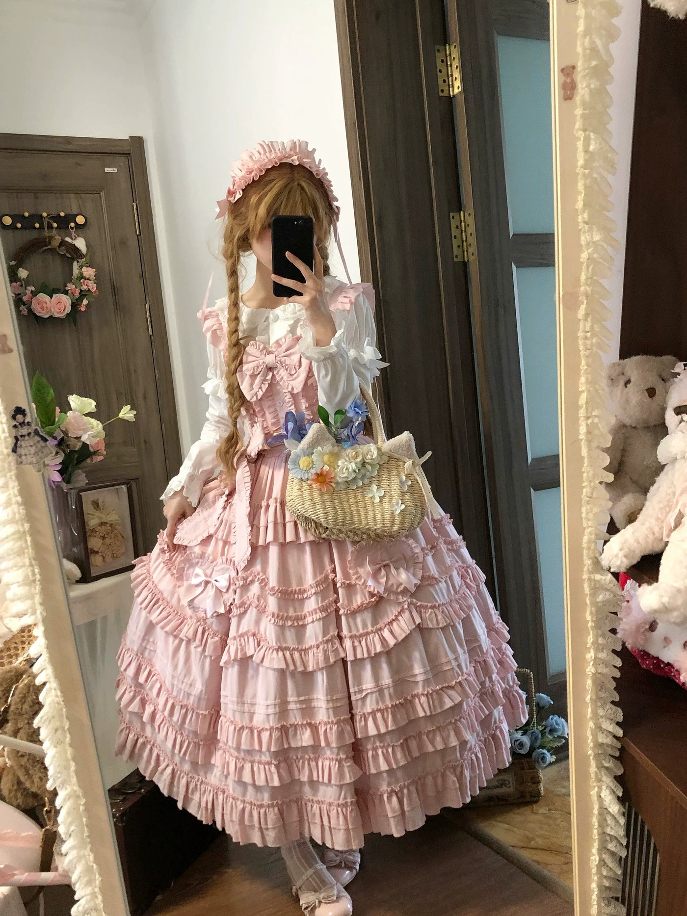 Sugar Girl - Loveheart - Solid Classic Lolita JSK Dress, Tiered Hem
