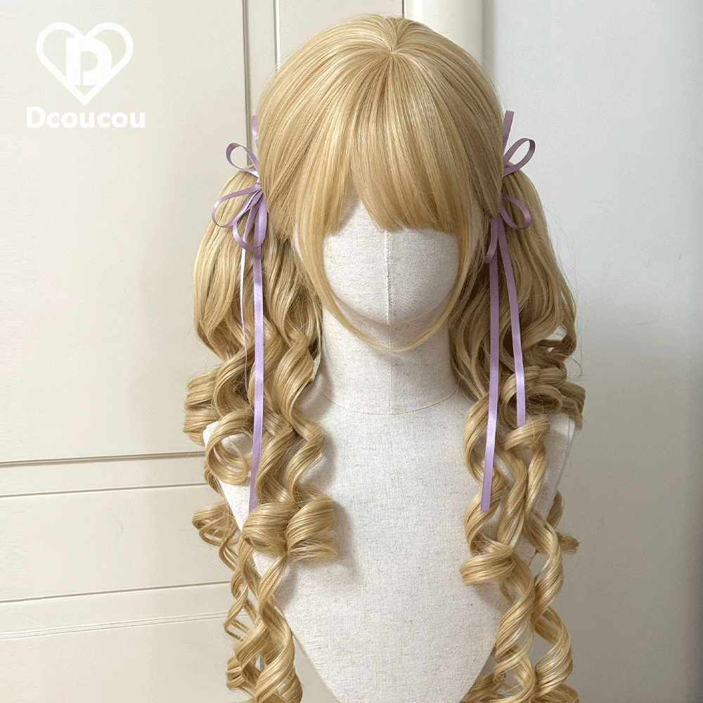 Dcoucou - Poison Hime - 55cm Vintage Hime-style Lolita Double Ponytails Wig