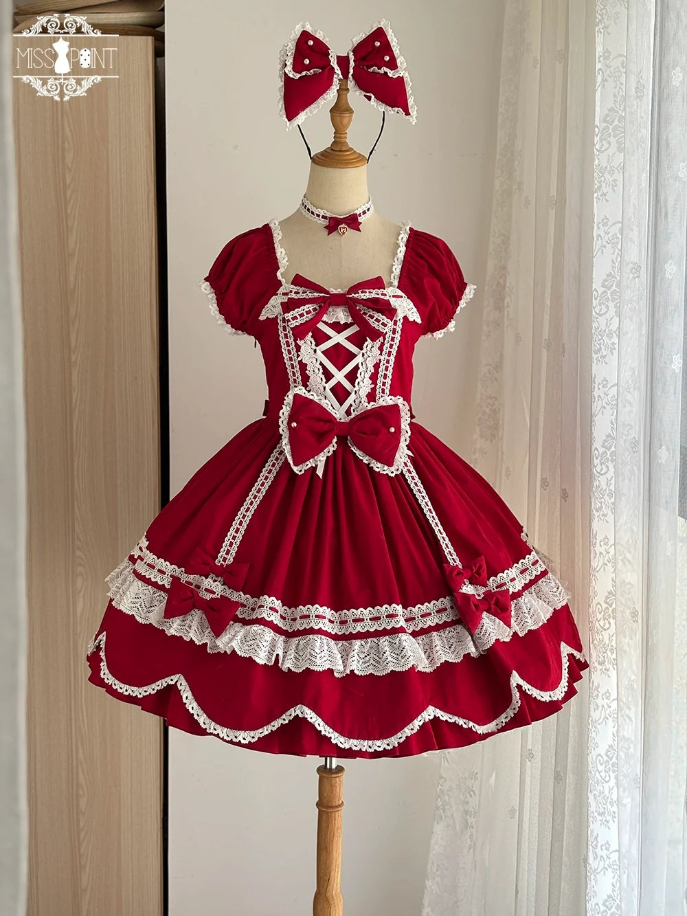 Vintage Petal Rabbit - Old School Lolita OP Cotton Dress, Petal-Shaped Hem (2XL L M S XL XS) 43135:768548
