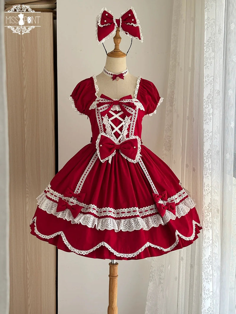 Vintage Petal Rabbit - Old School Lolita OP Cotton Dress, Petal-Shaped Hem (2XL L M S XL XS) 43135:768548