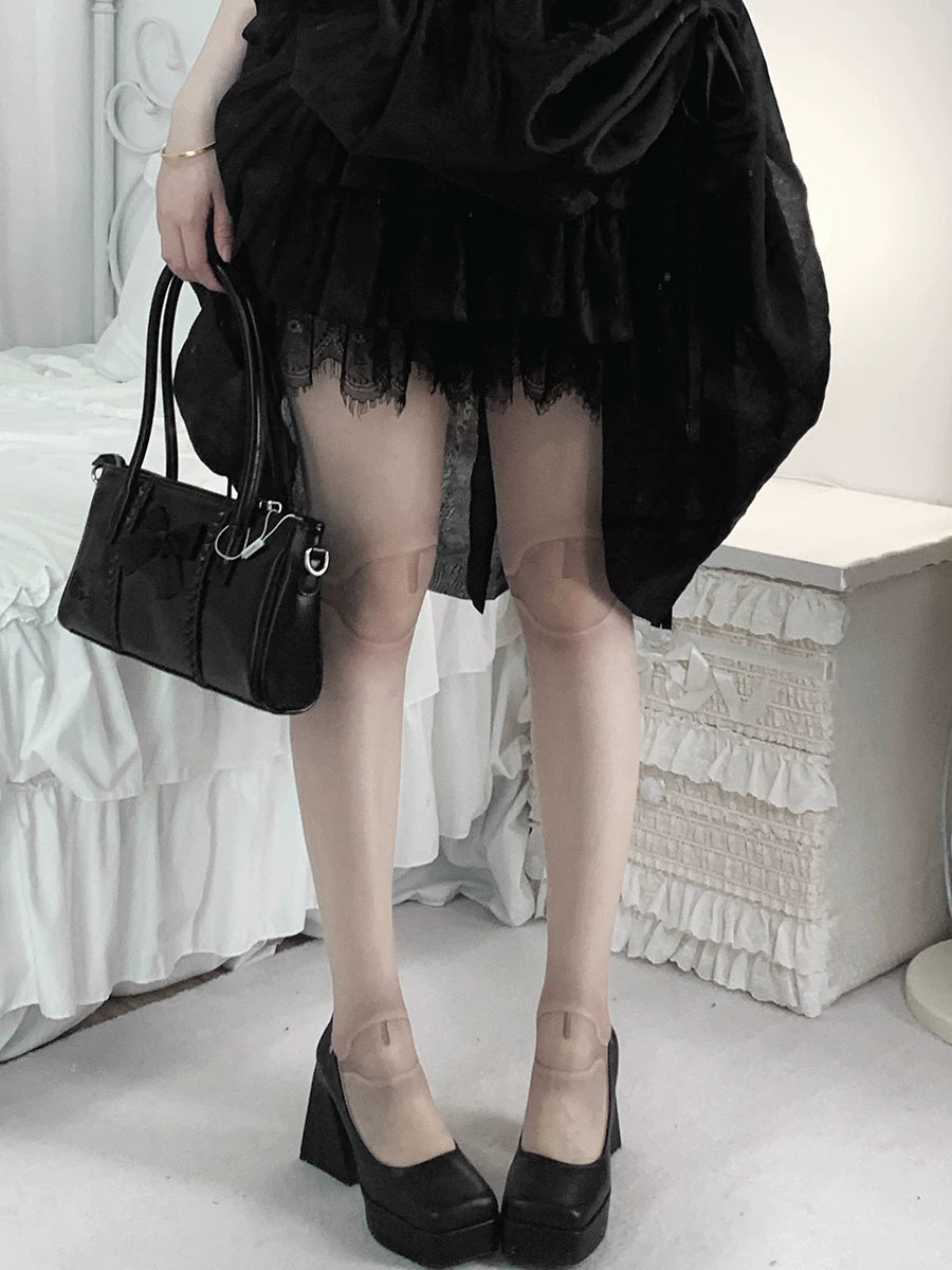 roji roji - Joint Doll - Printed Tights in Skin-Tone and Velvet Options